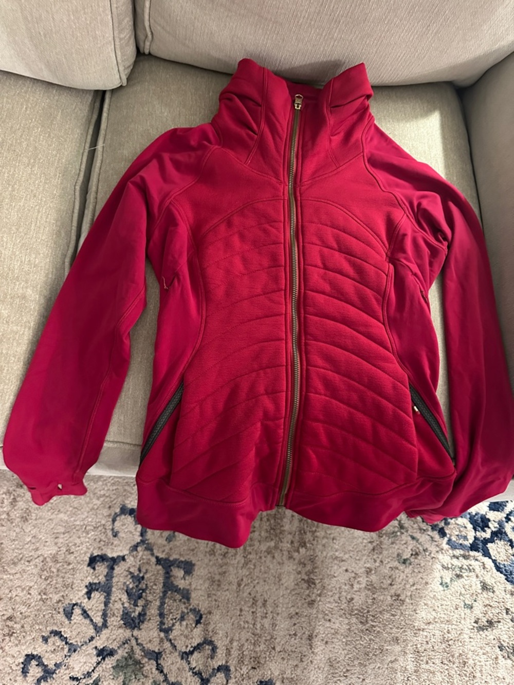 lululemon athletica Deep Red Quilted Front Utility Jacket